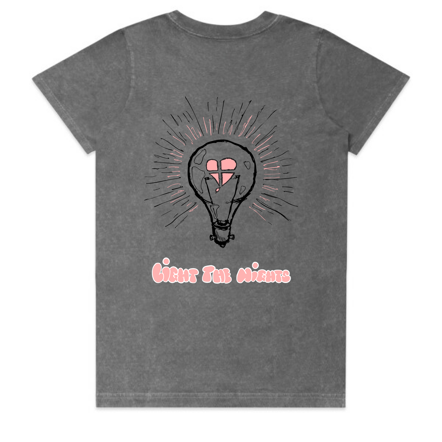 LTN Collection: Light the Nights - Coal Stone Wash Heavy Tee (Womens)