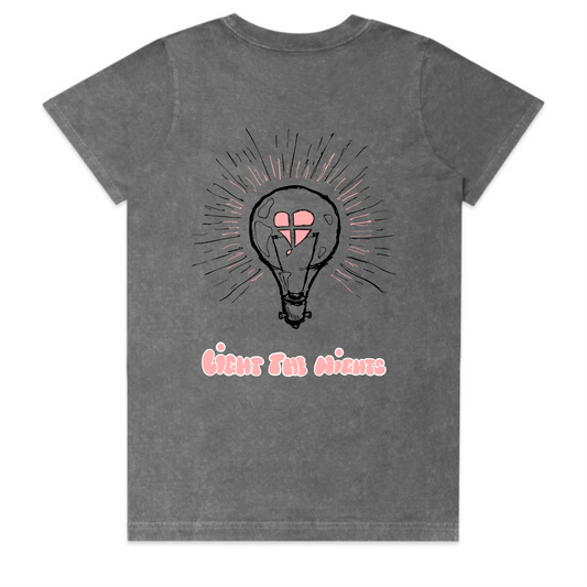 LTN Collection: Light the Nights - Coal Stone Wash Heavy Tee (Womens)
