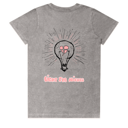 LTN Collection: Light the Nights - Grey Stone Wash Heavy Tee (Womens)