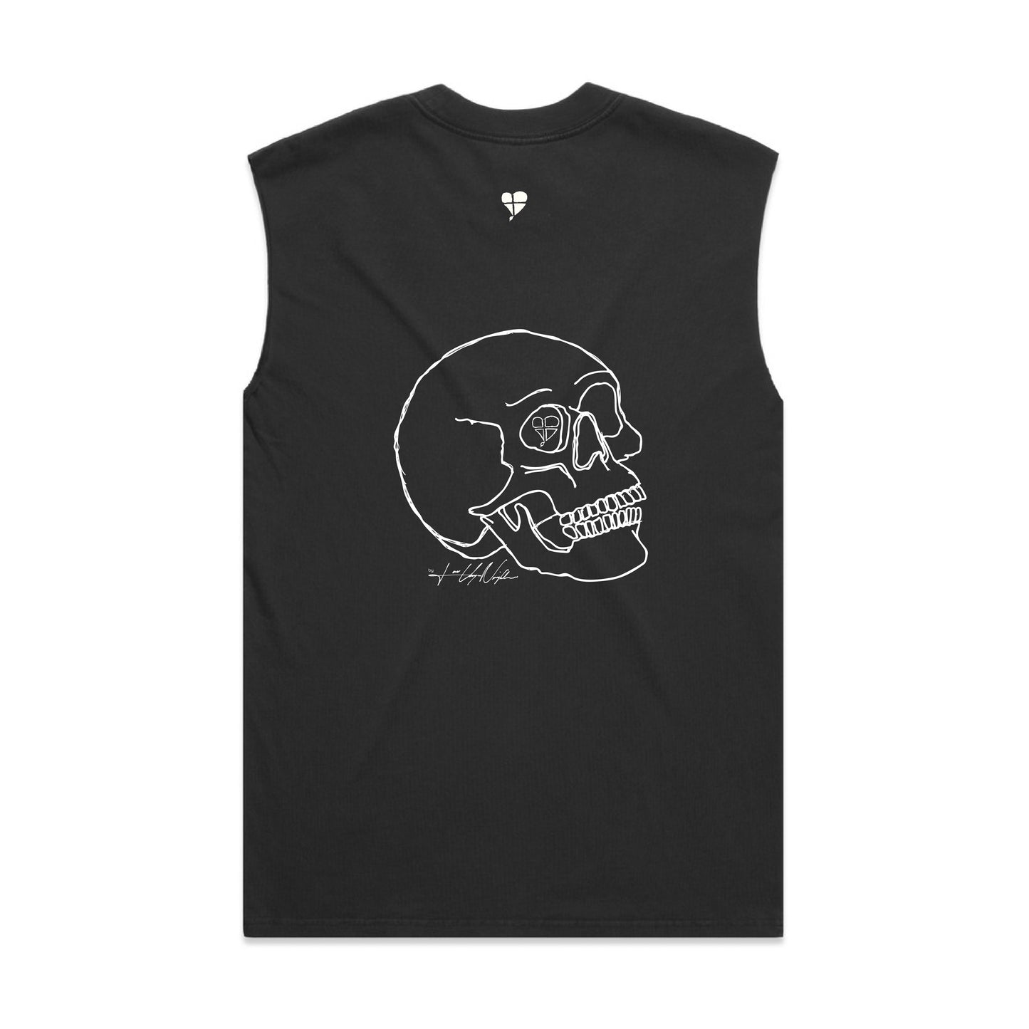 LTN: Skull - Heavy Faded Tank Black