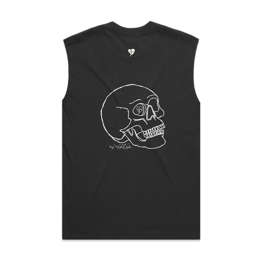 LTN: Skull - Heavy Faded Tank Black