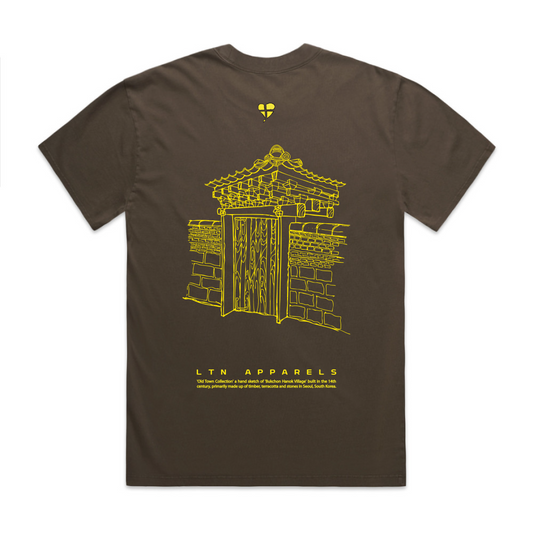 LTN Old Town Collection: Seoul Gate - Oversized Faded Tee Brown (Mens)