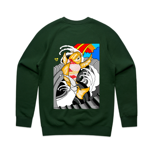 LTN: Japanese Koi Mid-Weight Sweatshirt (Mens) Green
