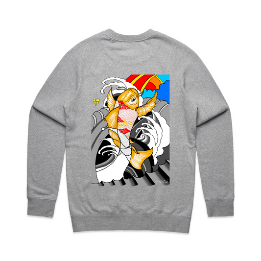 LTN: Japanese Koi Mid-Weight Sweatshirt (Mens) Grey