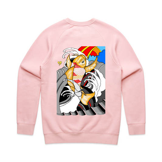 LTN: Japanese Koi Mid-Weight Sweatshirt (Mens) Pink
